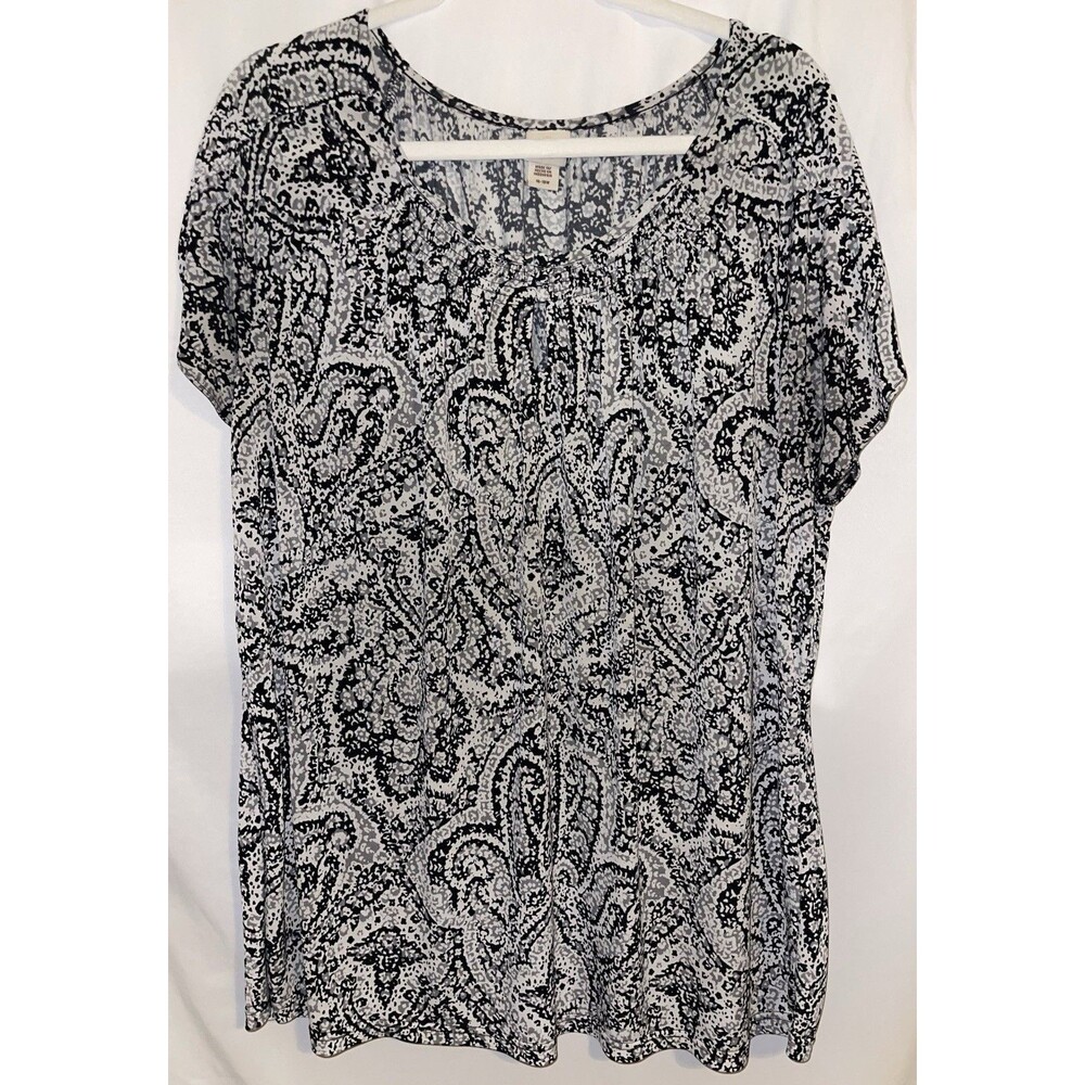 Covington Shirt Gray Black Short Sleeve Women’s Size 16/18